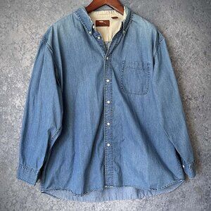 Bob Timberlake Button-Front Long-Sleeve Denim Shirt, 2XL